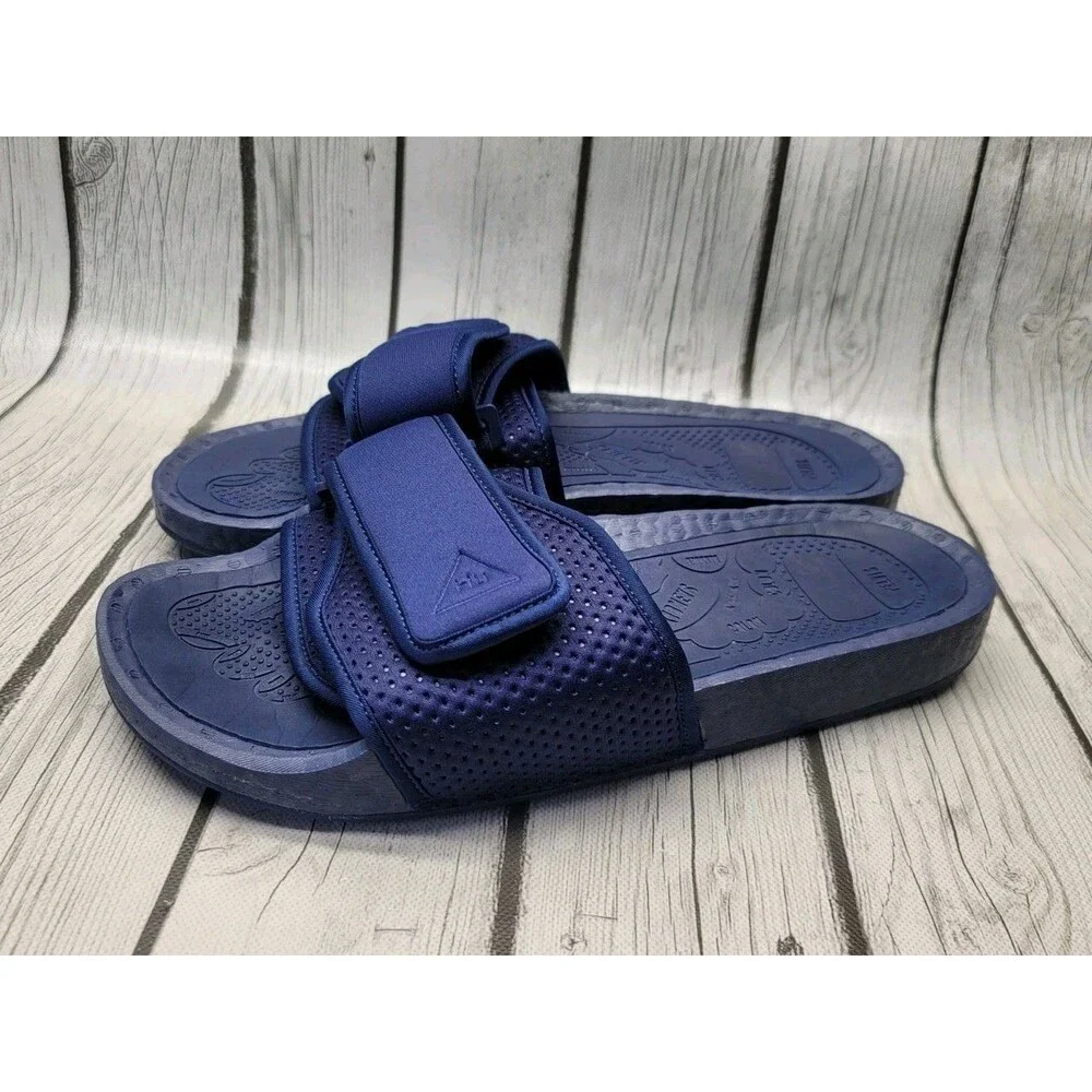 Adidas Pharrell x Boost Slides Chancletas Sandals Men's 10 Night Sky Blue FY6142